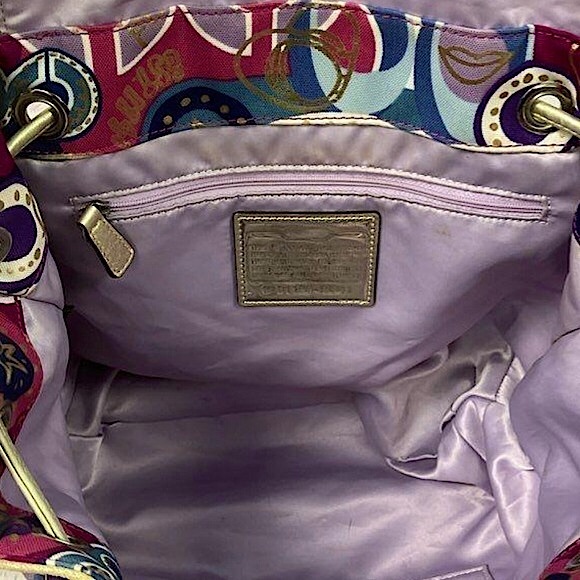 COACH Poppy Pop C Graffiti Backpack Wide Adjustable Straps W/ COACH DUST BAG - Picture 7 of 8